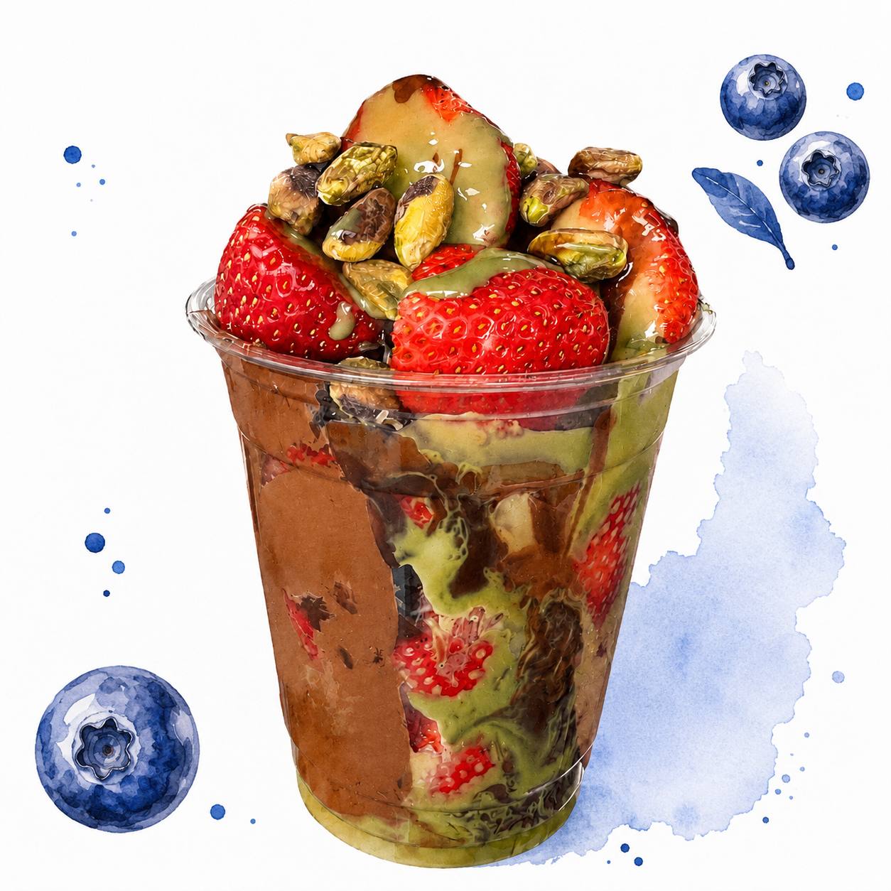 Dubai Chocolate Strawberry Cup with Pistachio
